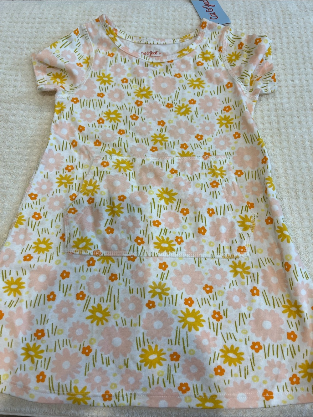Cat & Jack Pink and Yellow Floral Pocket Dress
